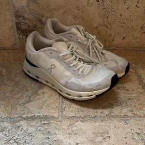 On Running Womens White and Gray Sneakers